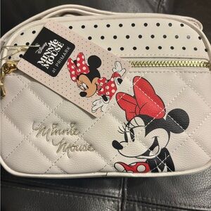 Primark White Quilted Minnie Mouse Crossbody with Red Accents